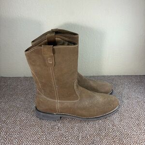 Del Rio Mens Size 13 Brown Suede Leather Western Cowboy Boots Biker Grunge EUC